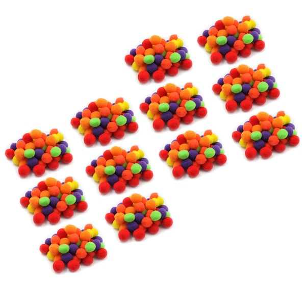Charles Leonard Pom-Poms 1in, Assorted Hot Colors, PK600 69516 - main